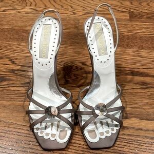 Catherine Malandrino Jakarta Satin Shoe Size 39.5 New retail $425 4.5inch heel